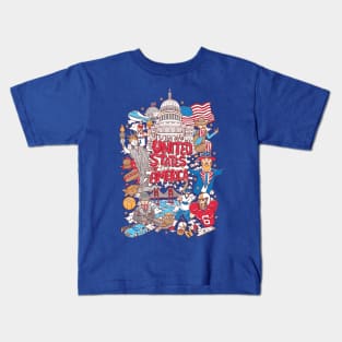 welcome to united states of america illustration Kids T-Shirt